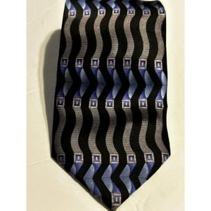 COPY - Carlos Devenezia Black &  Blue Hand Made 100% Silk Neck Tie 60"x3 1/2"